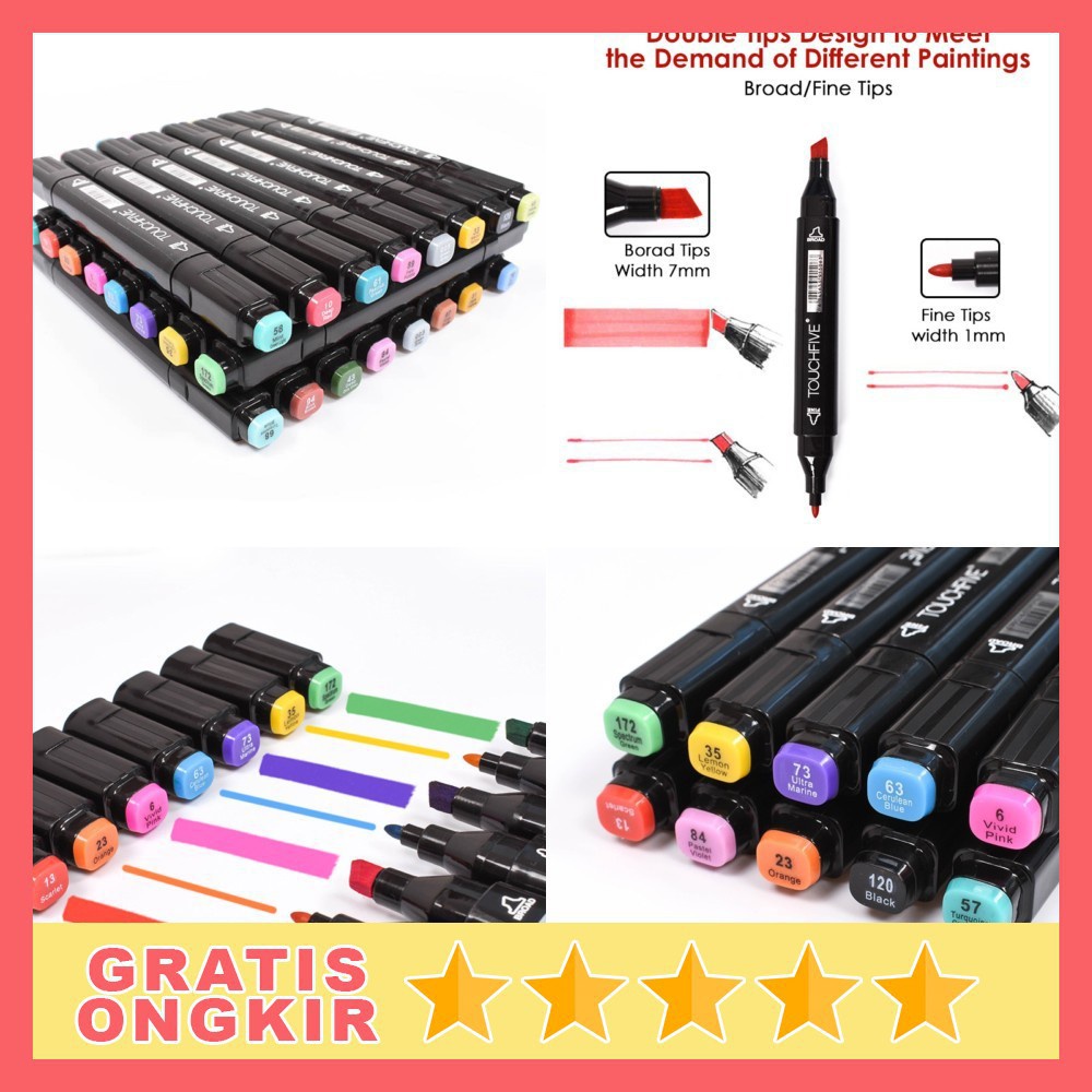 

K2 Spidol Dual Side Fine Art Marker 30 Color - Multi-Color