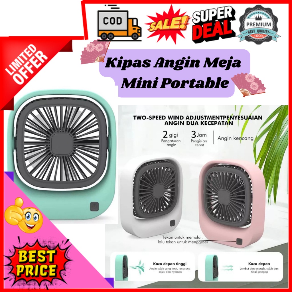 Elektronik Kipas Angin Meja Mini Portable Kipas Angin Kecil Duduk Cas Murah dan Lucu