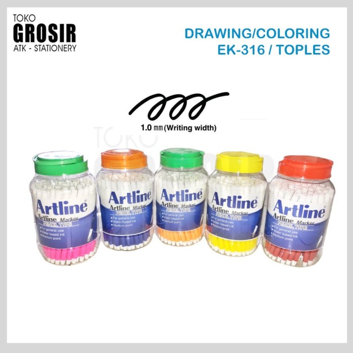 

Andma GROSIR Spidol Kecil Warna Artline Marker EK-316 TOPLES - Hitam