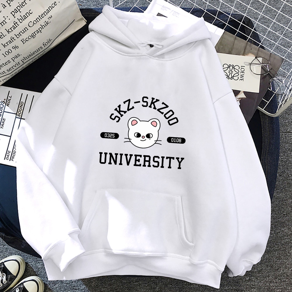 Hot Kawaii Women's Hoodie Kpop Skzoo Stray Children's Graphic Hoodie Men's Winter Warm Street Kpop F