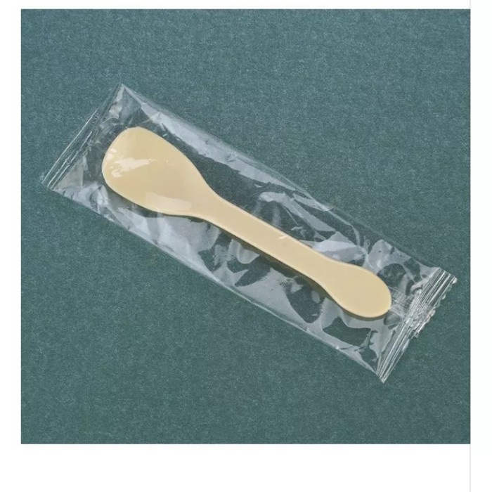 100pcs sendok kecil dessert sendok kue cake puding jelly - Hitam, plastik kecil