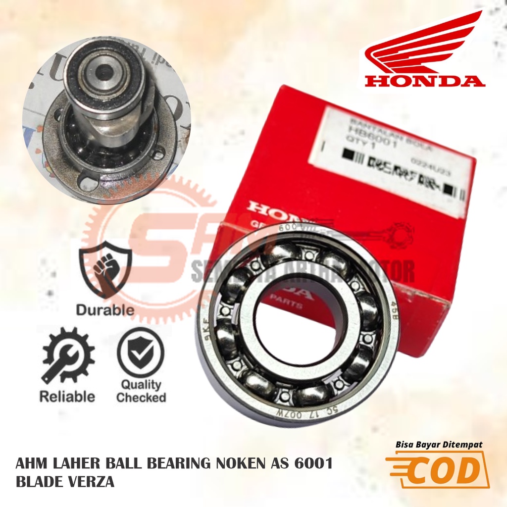 Laher AHM 6001 Ball Bearing Noken As Original Motor Honda Blade Verza Mio125 M3 Fino Nmax