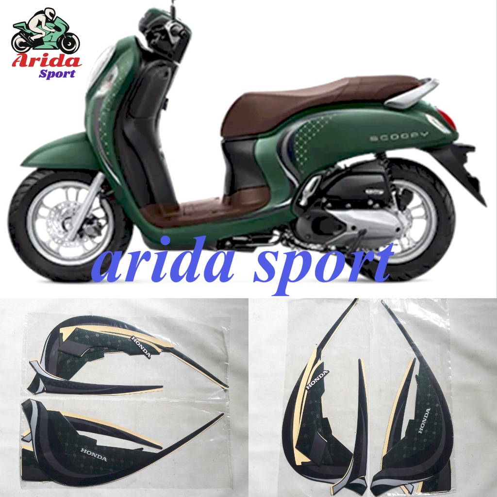 stiker scopy Striping honda Scoopy 2023 2024 stylish hijau list body scoopy motif striping original 