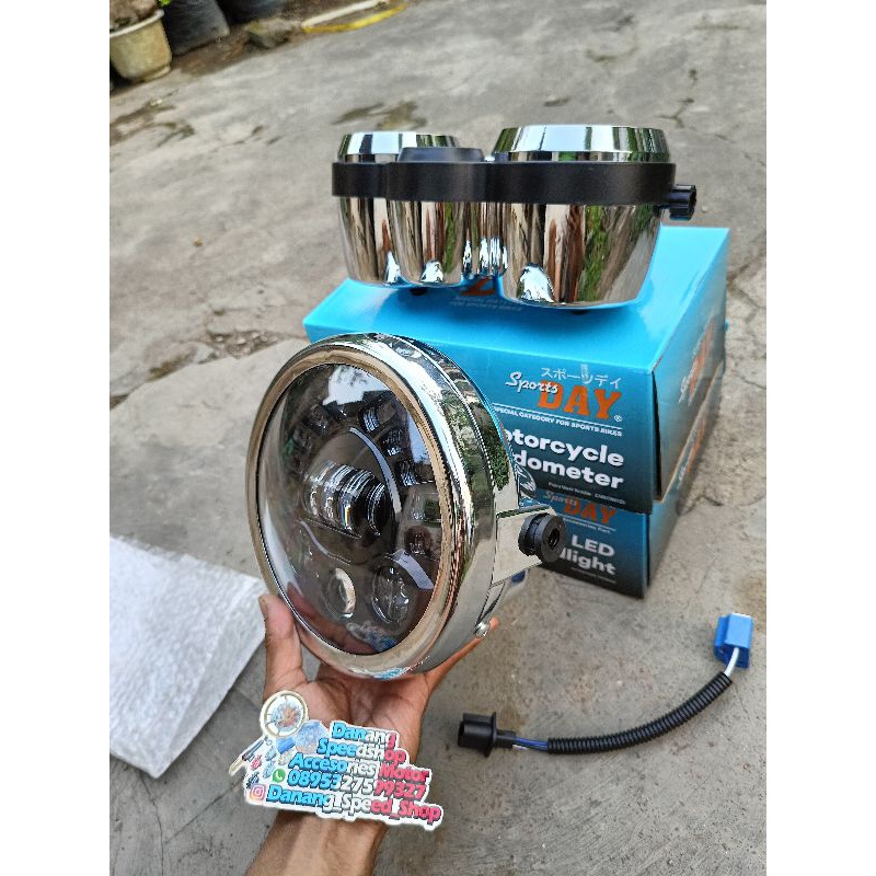 COD Lampu LED 7 inch Full Set Batok Ninja Speedometer PNP Megapro Tiger Mega Pro Vixion Ninja SS R R