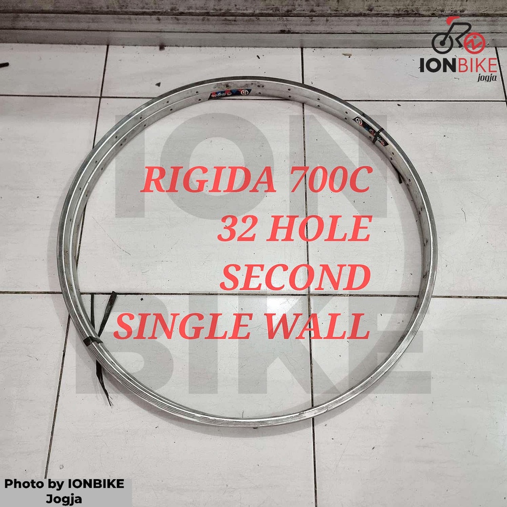 Sepasang Velg Rim Rims Rigida 700 c Second 32 Hole Silver 32H 700c Sepeda Fixie Balap Klasik Single 