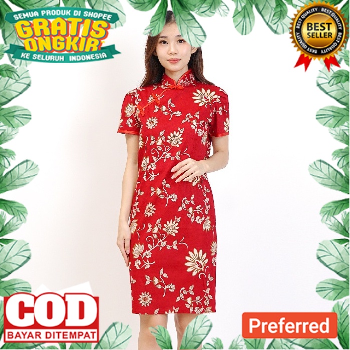 Baju batik wanita - Dress batik fashion cheongsam 032// HARI RAYA IMLEK / BAJU IMLEK / CHANGPAO/ BAJ
