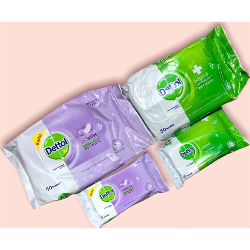 TISU BASAH DETTOL 10 LEMBAR 50 LEMBAR ALL VARIAN.