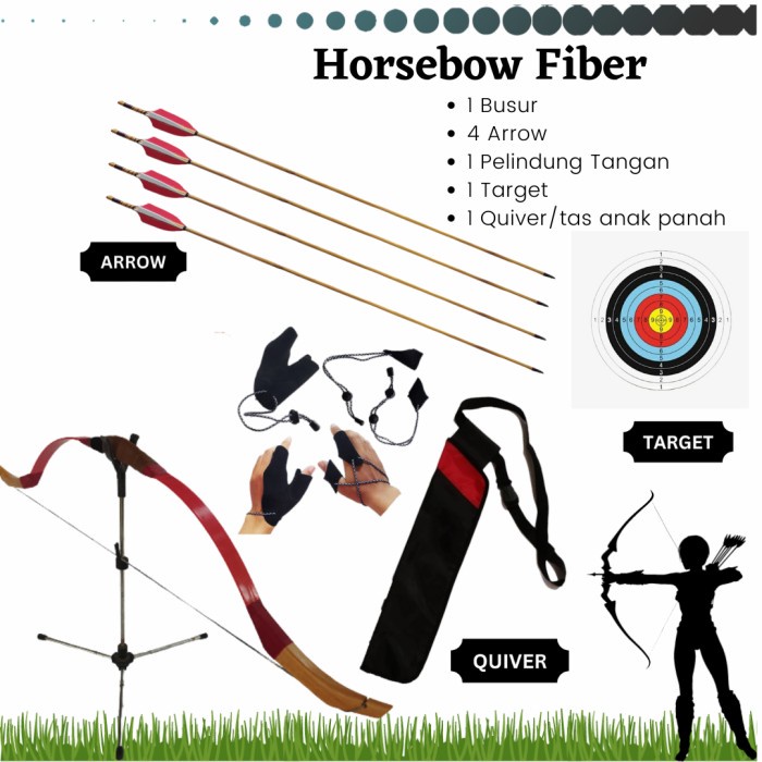 Busur Panah Horsebow Fiber Ekstrakurikuler Sekolah SD SMP