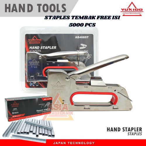 

Staples Tembak R23 + Bonus isi 5000pcs Gun Tacker Stapler Staples Perekat Powerfull YUKIDO