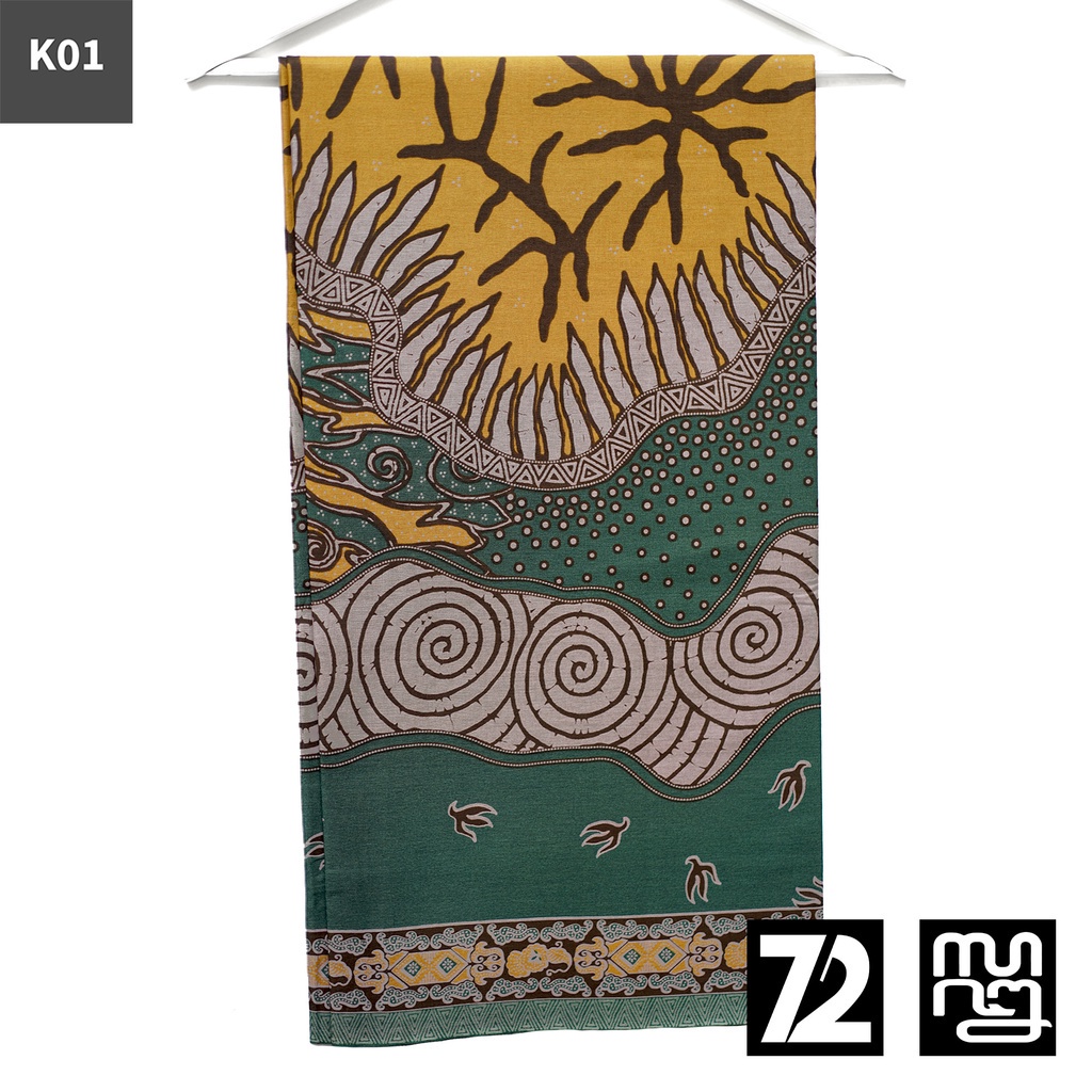 KAIN BATIK KATUN Premium Motif Lapis Warna Kuning Hijau 724551 Cap 72 Jarik Jarit Samping Kebat Panj