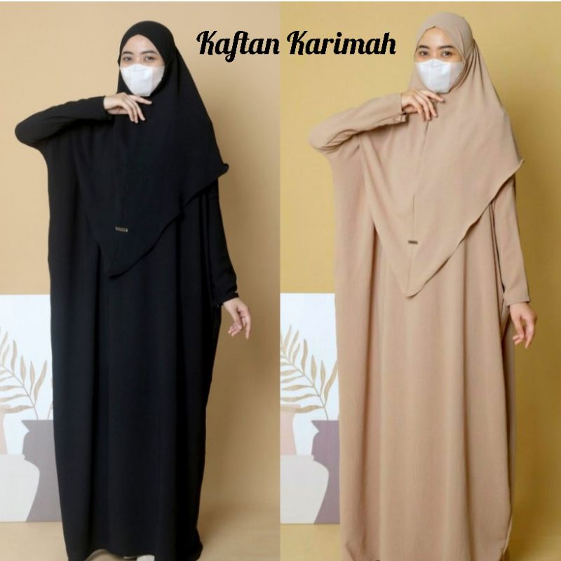 Abaya Kaftan Hitam Remaja Muslimah