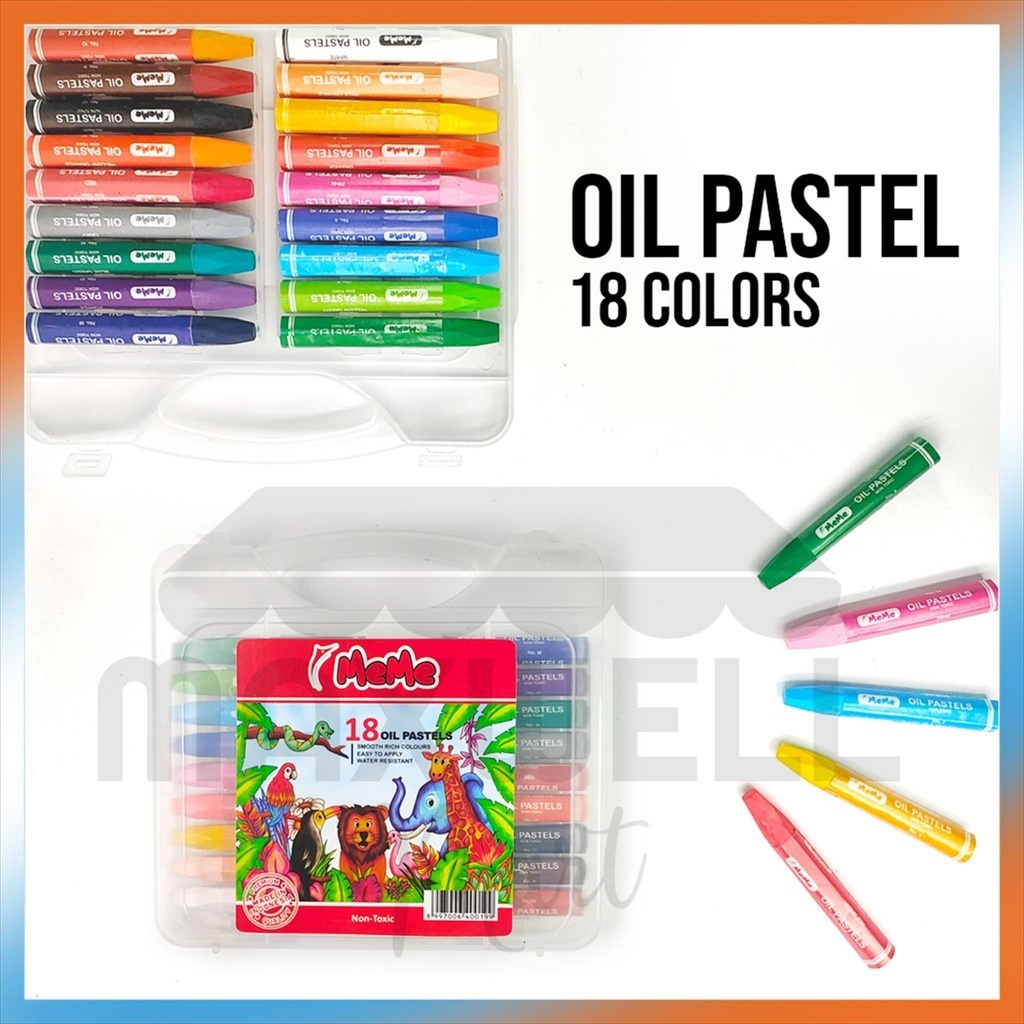 

[MaxMart] Crayon MeMe 18warna / Oil pastel 18Color / Crayon MeMe