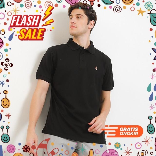 MEGASALE / Hush Puppies Kaos Polo Pria Farro Black