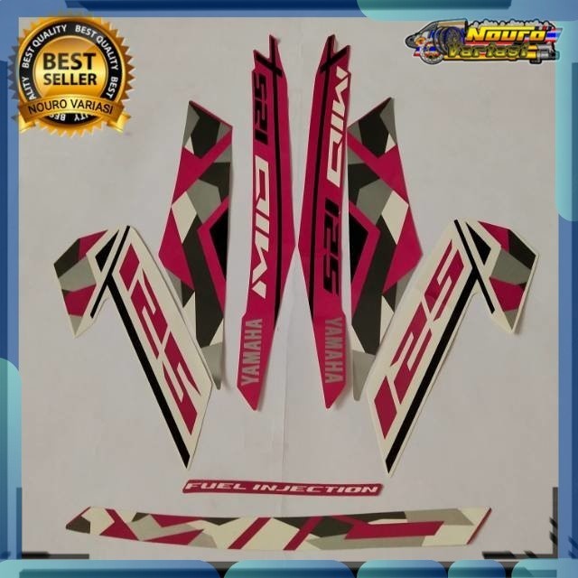 Stiker striping yamaha mio m3 125 2016 pink  standar bagus