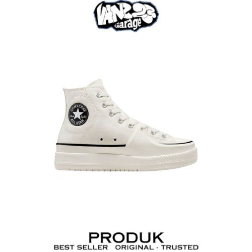 Sepatu Sneakers Converse Chuck Taylor All Star Hi Construk Vintage White Black 100% Original BNIB