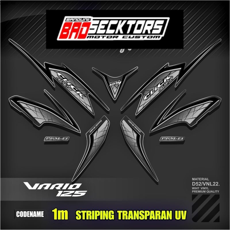 Decal Sticker Striping Variasi Transparan Uv Vario 125 Old (CLICK 125 i) Vario 125 Techno/Cbs 2012-2