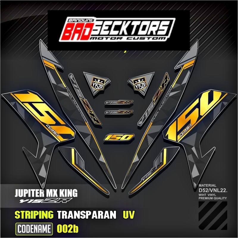 Decal Sticker Striping Variasi Transparan Uv Mx King 150 Yamaha Jupiter Mx King 150 Y15ZR Y16ZR SNIP