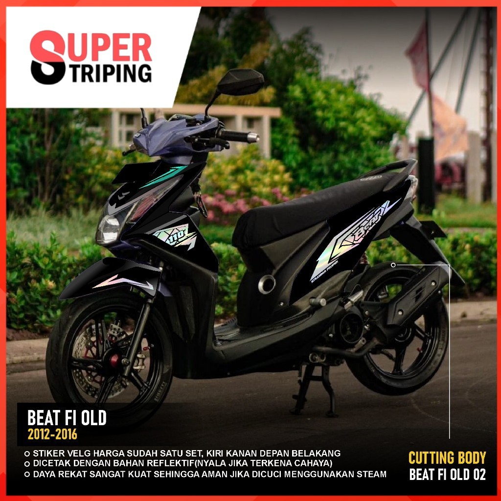 Sticker cutting body honda BEAT FI OLD - Stiker Striping Cutting MOTOR BEAT 2012  2016 KODE 02 COD C