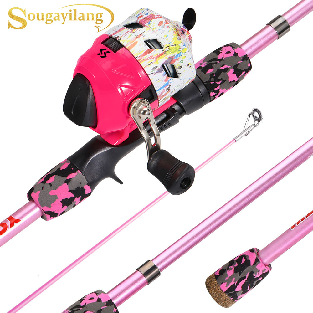 Sougayilang Baitcasting Fishing Rod and Reel Full Kit 1.5m Rod Closed Fishing Reel Combo Max Drag 5k