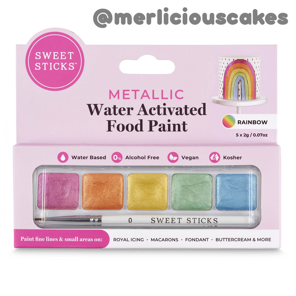 

Rainbow Mini Palette Sweet Sticks Edible Art Paint Cake Kue