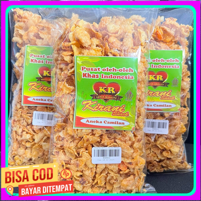 

Keripik Jagung Geprek Gurih Pedas Manis