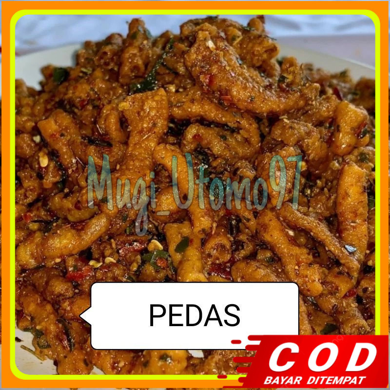 

1 kilogram usus krispy pedas daun jeruk