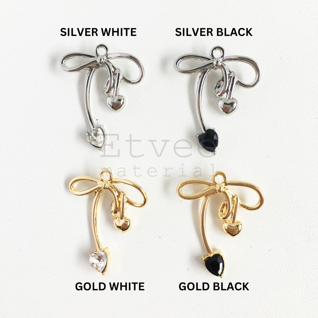 Liontin bandul kalung gelang ribbon Pita batu Permata