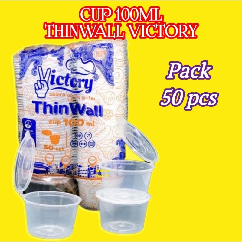 Cup Thinwall 100ml Puding Victory 50 pcs 100 ml Tebal