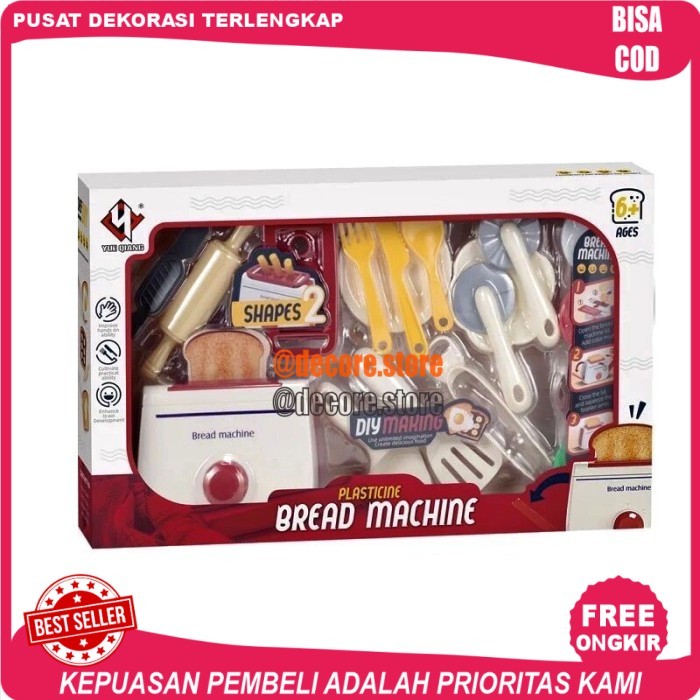 (PDT) Mainan Anak BREAD MACHINE Mainan Pemangang Roti Playdough Alat Masak - Tanpa Bubble