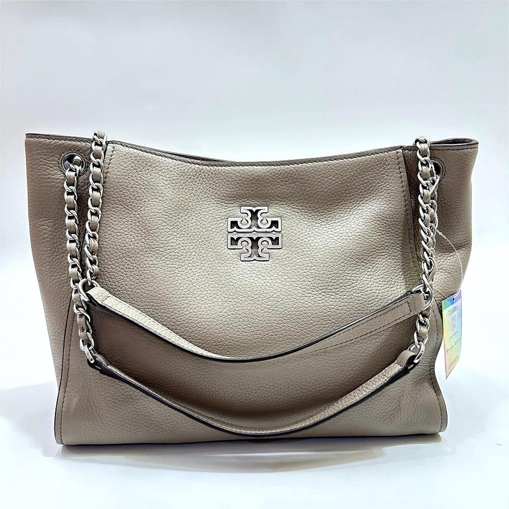 Tory Burch Britten Small Tote Bag in French Gray