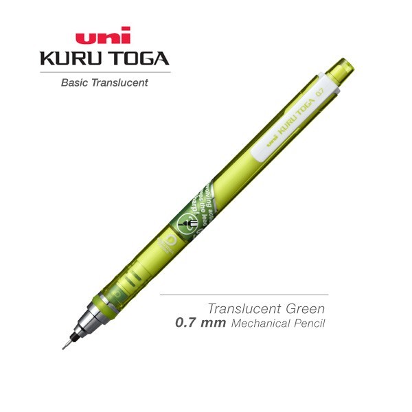

PRODUK TERLARIS UNI Kuru Toga Mechanical Pencil 0.7 mm Translucent Green