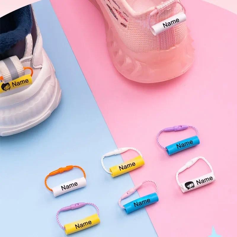 

20pcs Customized Name Ring Waterproof Baby Shoe Bag Name Sticker Shoe Ring Buckle Kindergarten Name Buckle Pendant