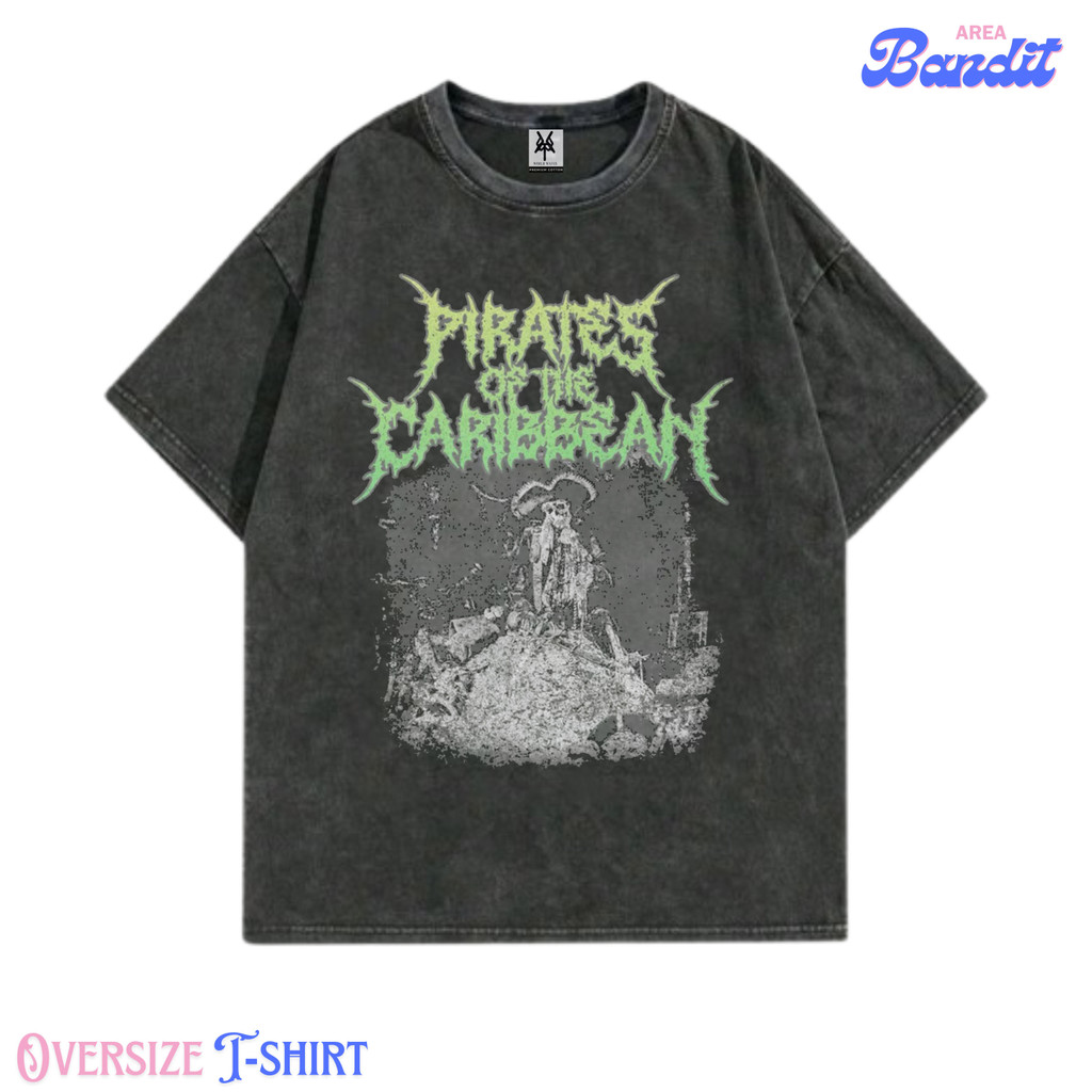 Bandit Area "kaos pirates of the caribbean metal" Oversized T-shirt washing washed