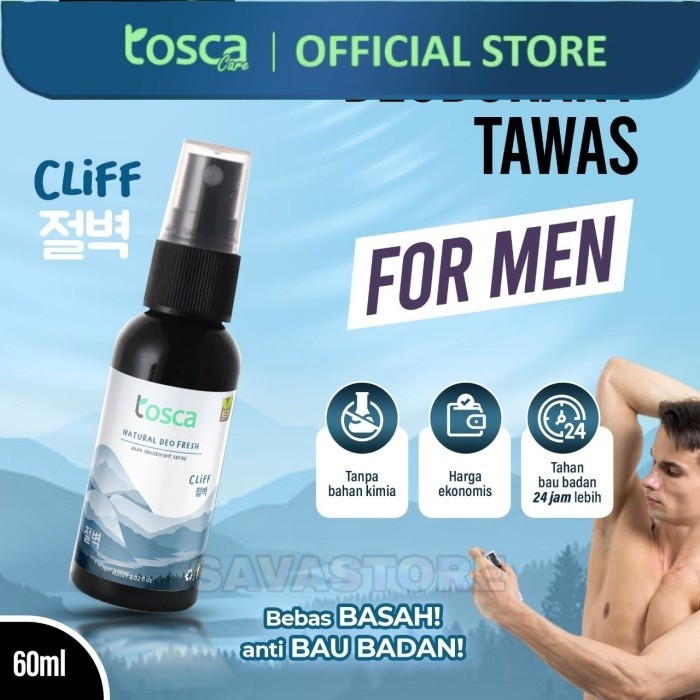 Natural Deodorant Spray Tosca 60ml deodorant tawas alami khusus laki laki for men Natural Deodorant 