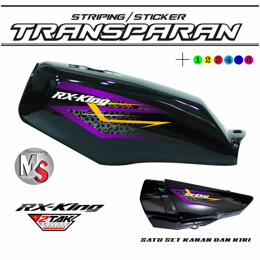 VARIASI MOTOR stripping sticker rx king variasi transparan hologram aksesoris custome hitam original