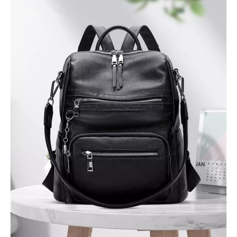 [LAUNCHING BARU] Tas Ransel Kulit Wanita Elegan Tas Punggung Cewek Kapasitas Besar Tas Sekolah Perem