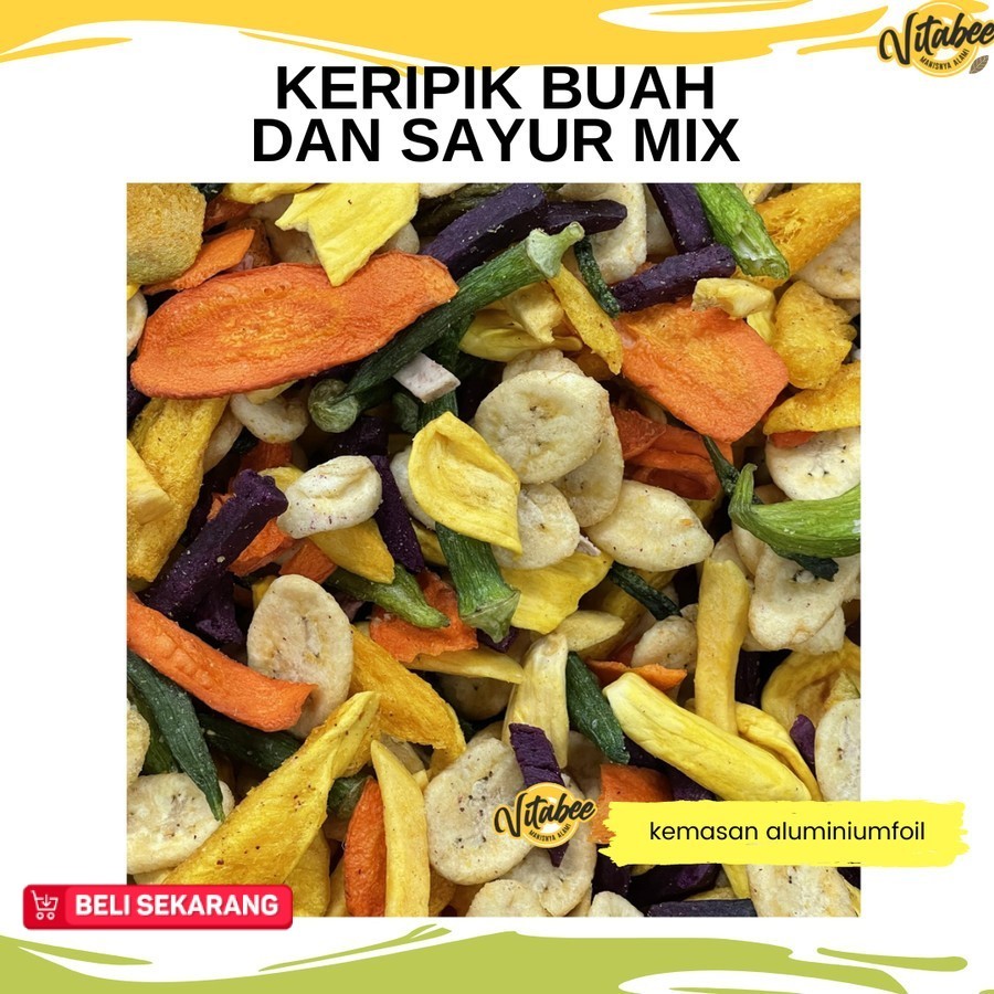 

Keripik Buah dan Sayur Mix Campur - Vitabee Oleh-Oleh Khas Kota Malang - Garansi Renyah BISA COD