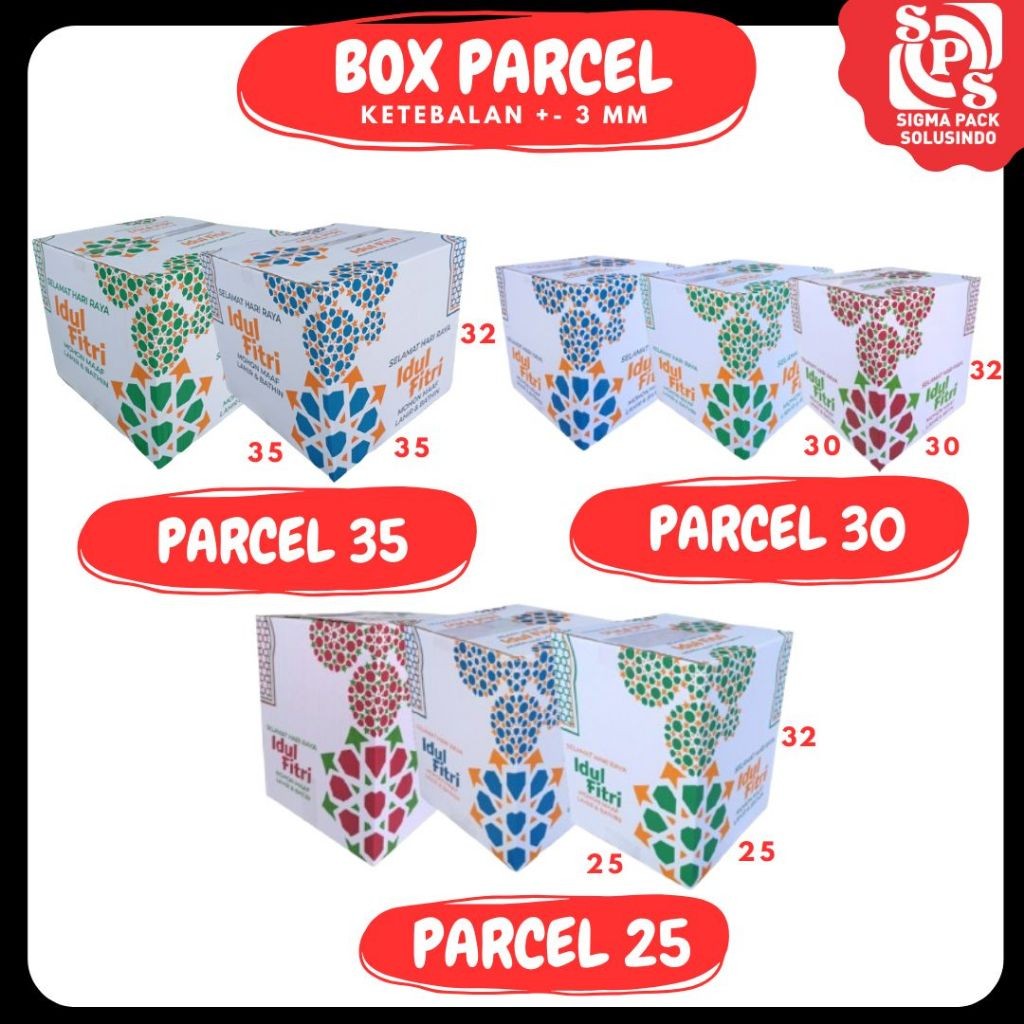 

Box Parcel Lebaran 40x25x32 /35x35x32 / 31x25x24 30x30x32 / 25x25x32 Motif Idul Fitri Hampers Oleh Oleh Sembako Bingkisan Ied Mubarak Parcel Lebaran MEDIAPACK