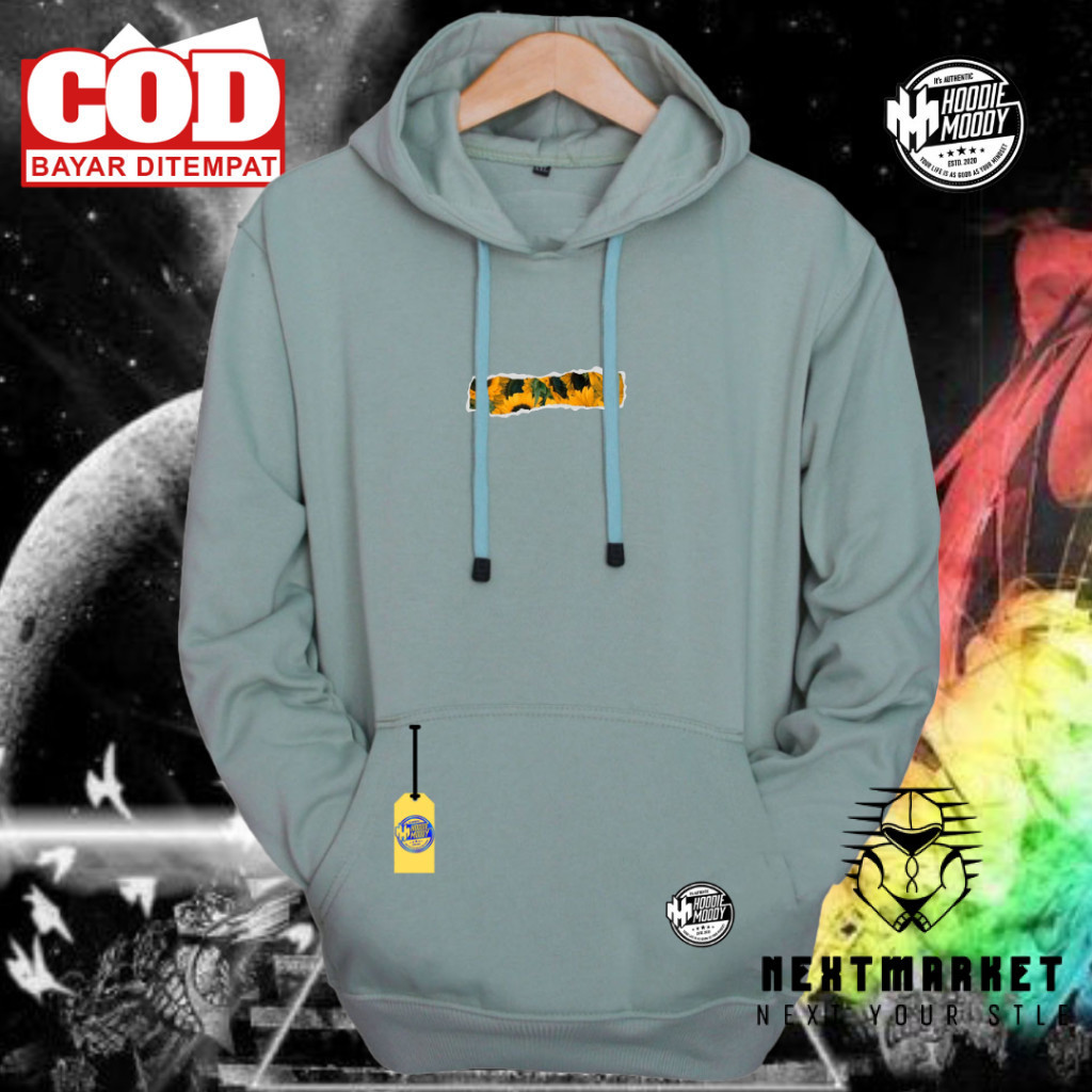 nextmarket Sweater Hoodie Distro Pria Original cowok cewek  Bahan Fleece pria wanita bunga matahari 