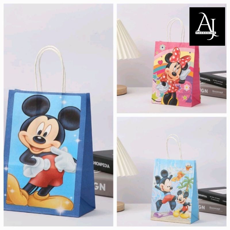 

Per Satuan- Paperbag Mickey Minnie Mouse/ Paperbag kartun gift souvenir ultah birthday anak