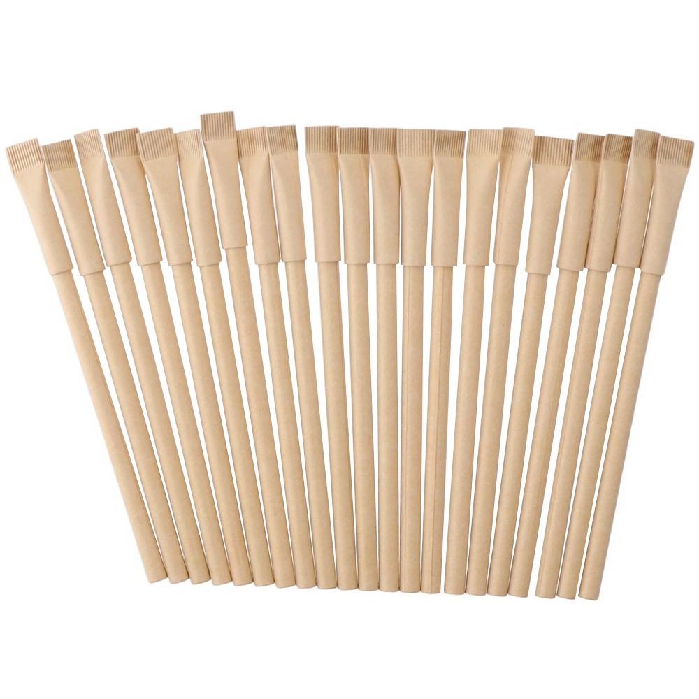 

24 Pcs 24 Pcs Ballpoint Pens Made from Eco Friendly Eco Friendly pens Black Ink Kraft Paper Office Stationary Supply
