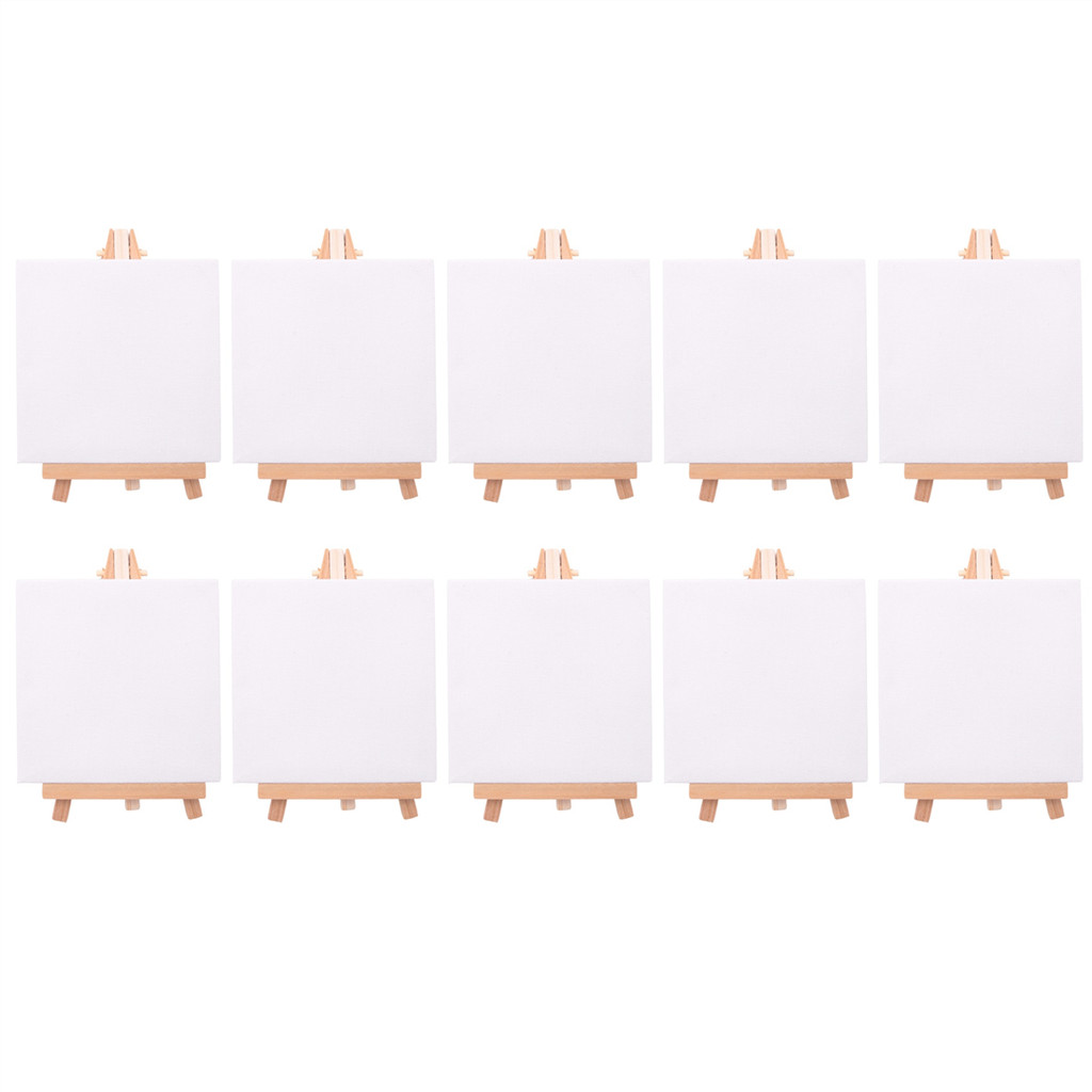 

10 Set Artists Mini Canvas Set Painting Craft DIY Drawing Small Table Easel Gift