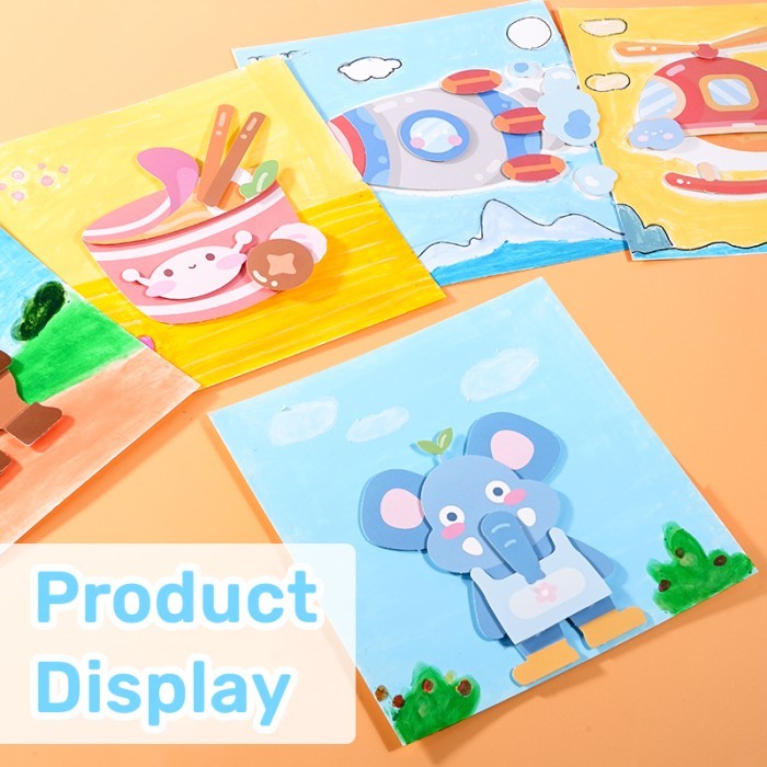 

Children sticker toys mainan puzzle sticker 3D DIY sticker project set - Yellow