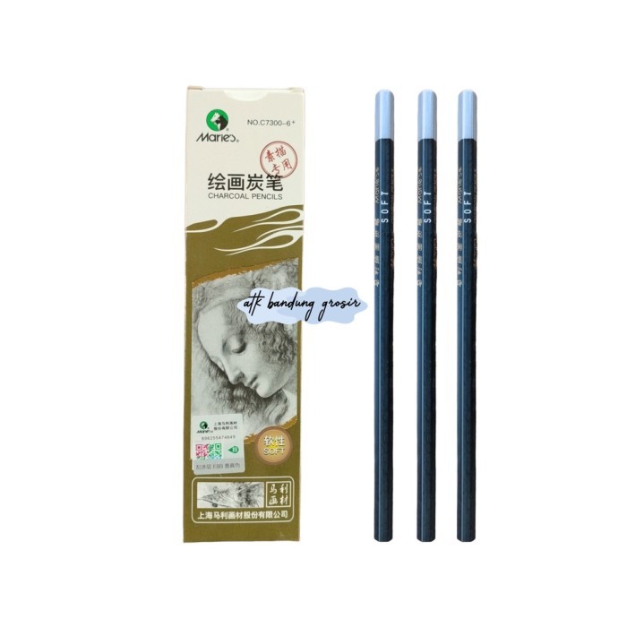 

Maries Charcoal Pencils C7300 Super Soft Hard Drawing Pensil Satuan - C7300-2 HARD