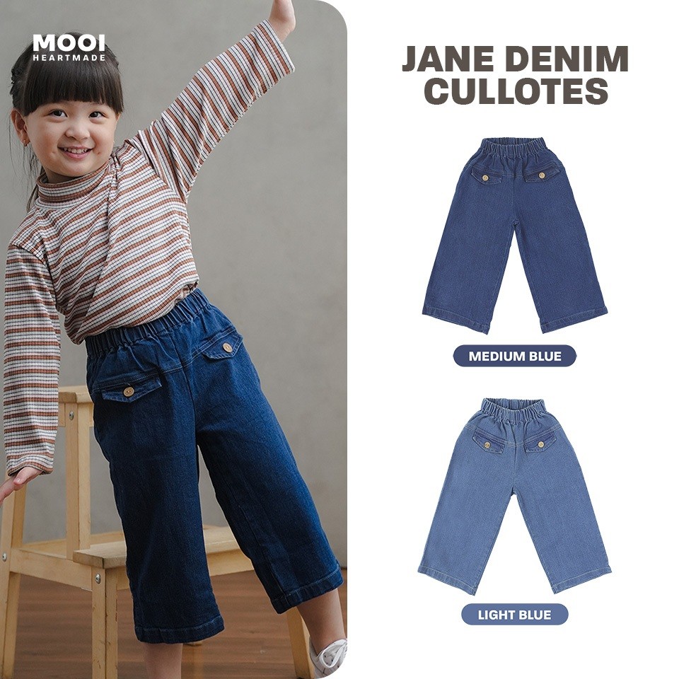 EA85GJ Mooi Celana Jeans Anak Jane Denim Cullotes