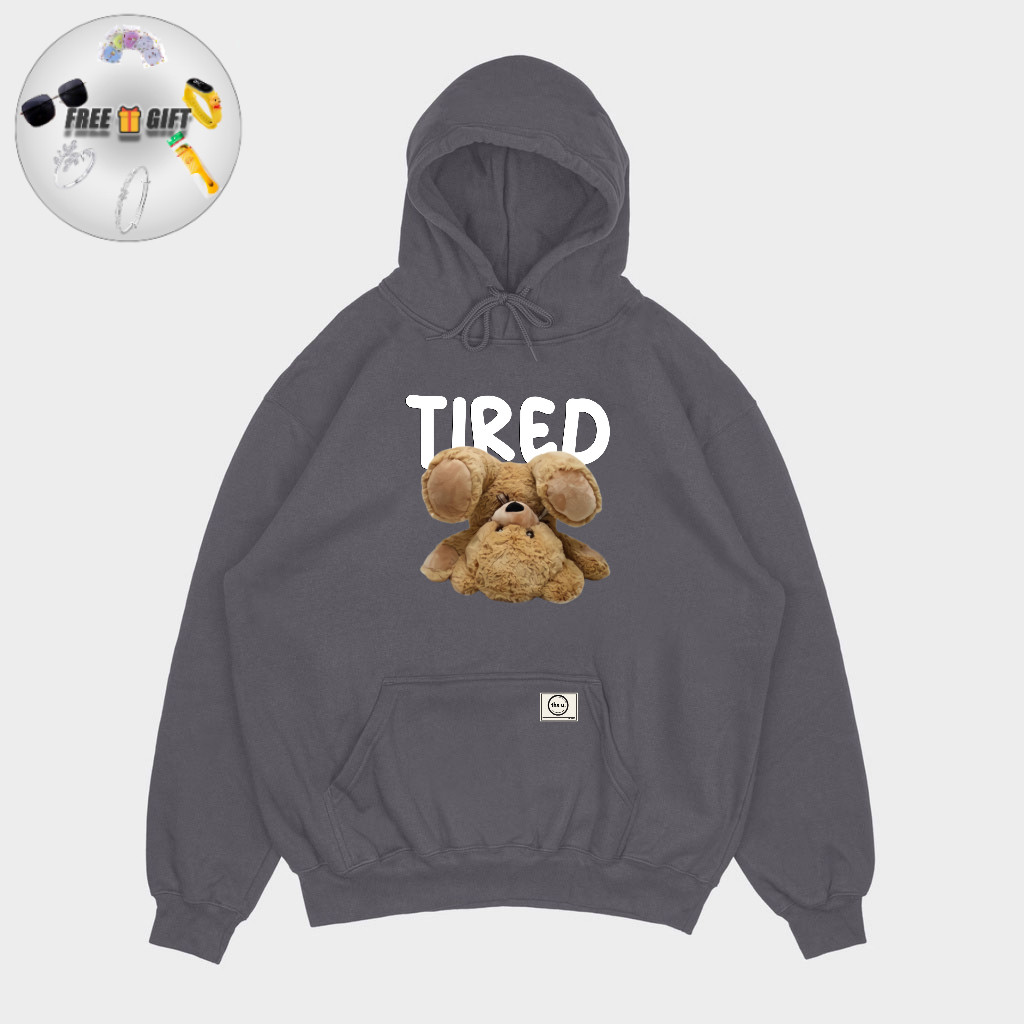 [free gift] Hoodie Jumper Teddy Tired black or darkgrey unisex cotton fleece hoodie costum