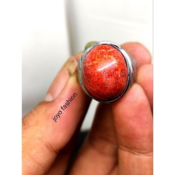 CINCIN BATU MARJAN LAUT MERAH NATURAL