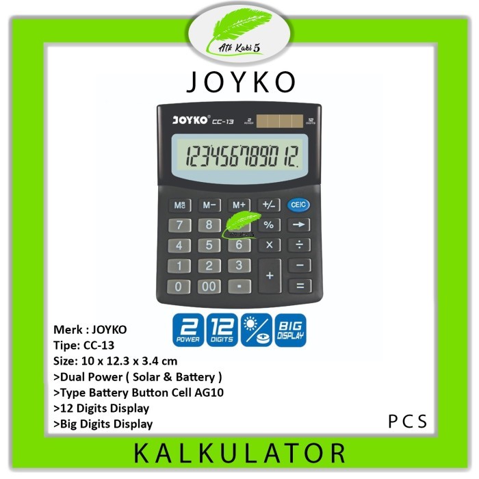 

[BIG SALE] Calculator / Kalkulator Joyko CC-13 / 12 Digits