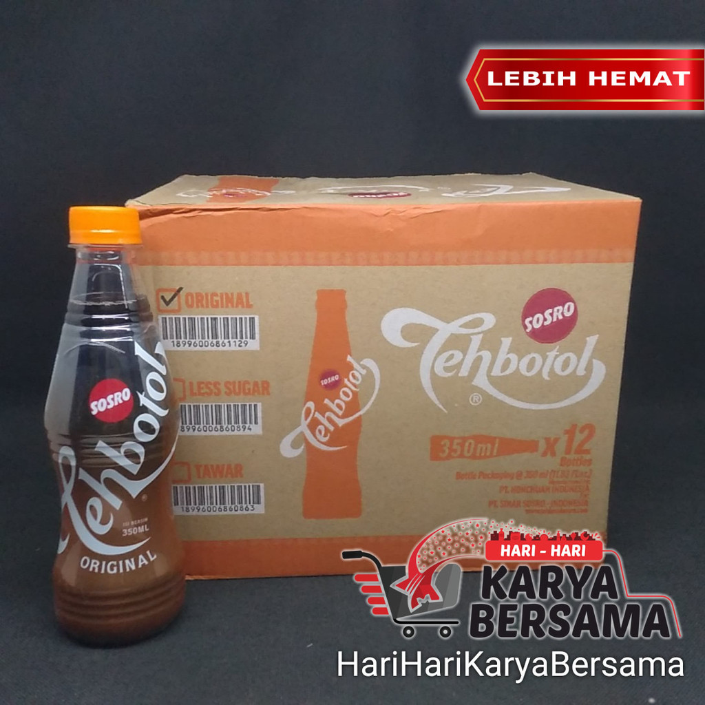 

MINUMAN TEH BOTOL SOSRO ORIGINAL PER-KARTON ISI 12'S X 350ML