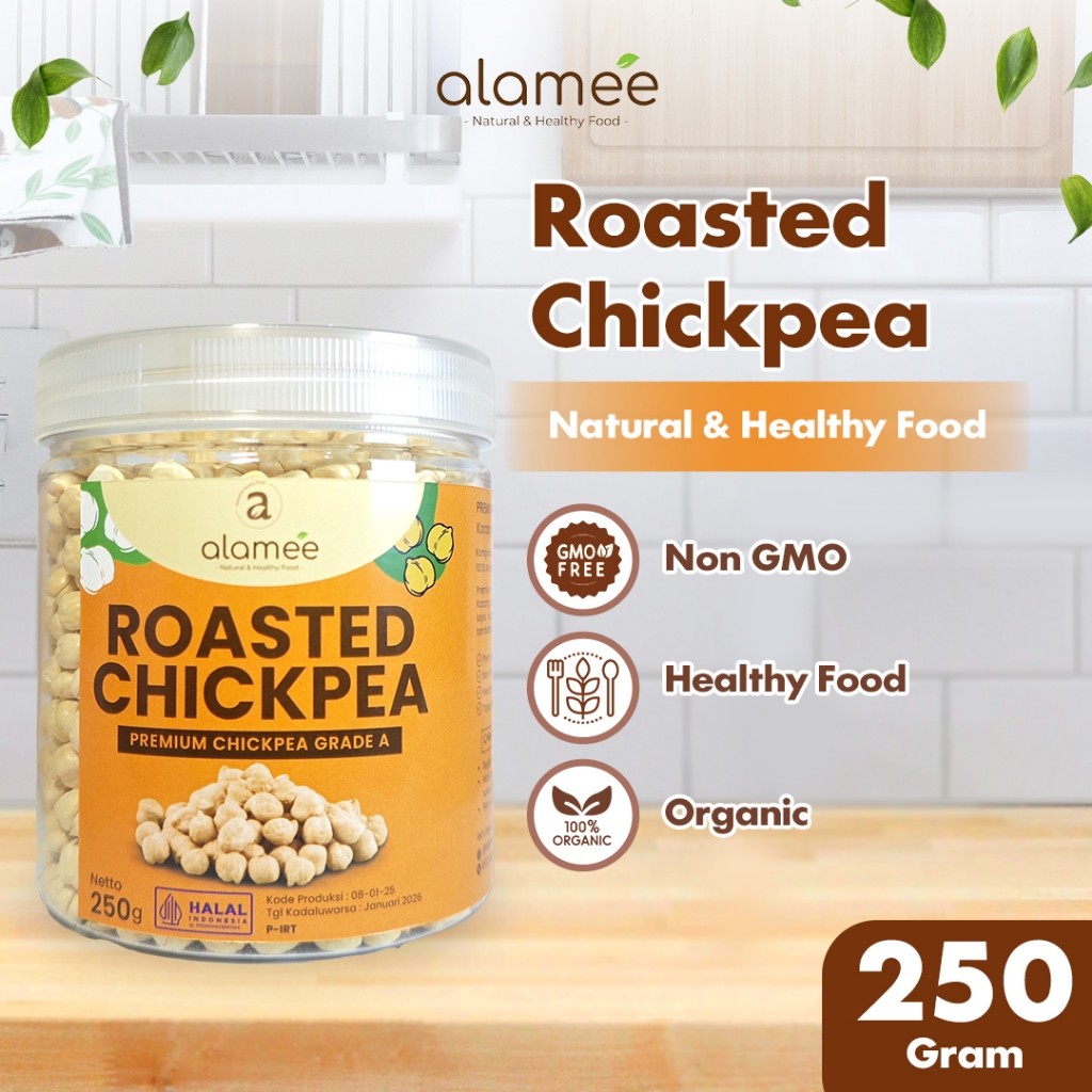 

ALAMEE Kacang Arab Panggang Roasted Chikpea Kacang Adas Gurih Matang Siap Makan PREMIUM 250gr